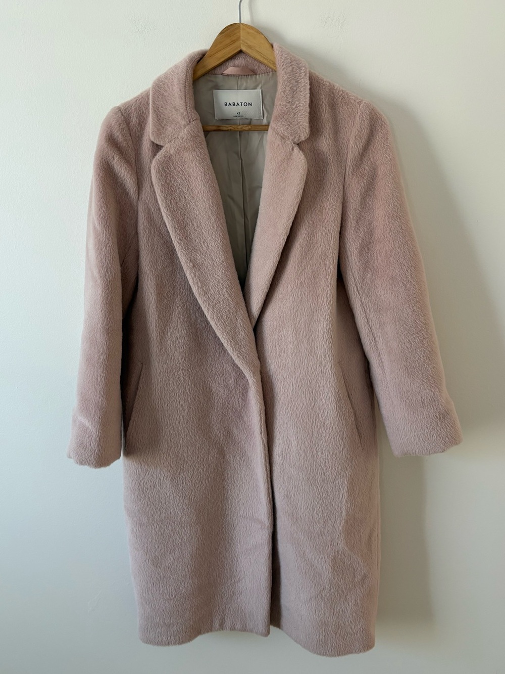 Babaton Stedman Aritzia Coat Alpaca & Virgin Wool Size XS Blush Pink Luxury Coat - Picture 2 of 12
